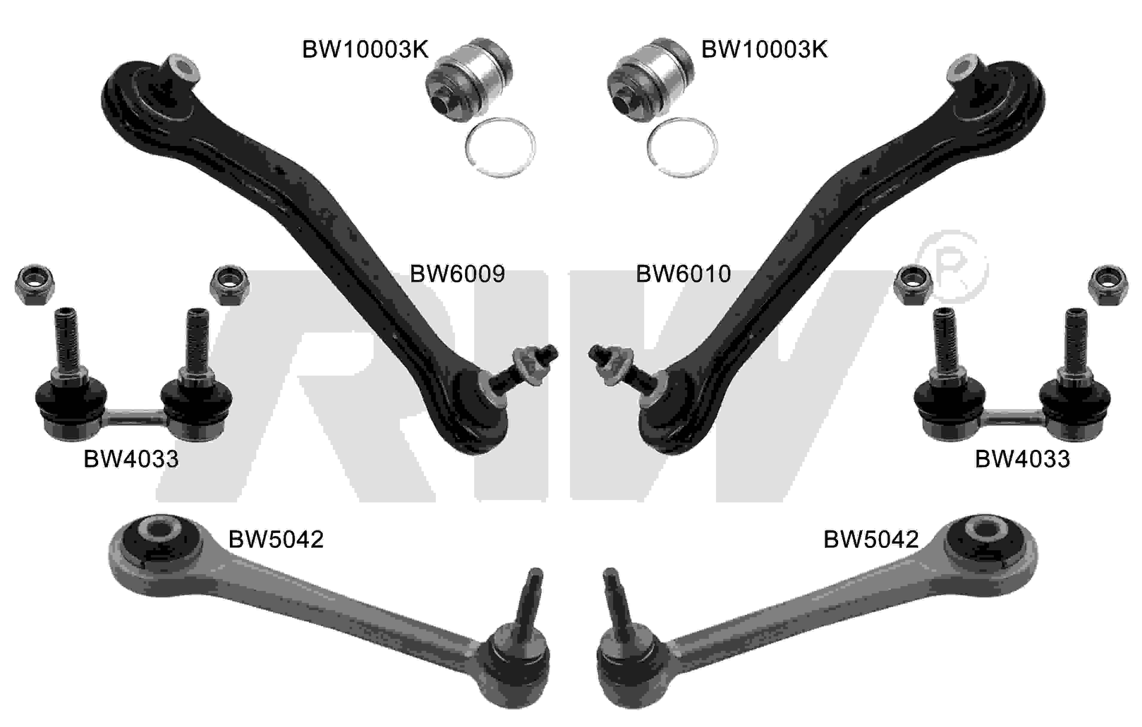 BMW X5 (E53) 2000 - 2007 Kit De Suspensión y Direccion