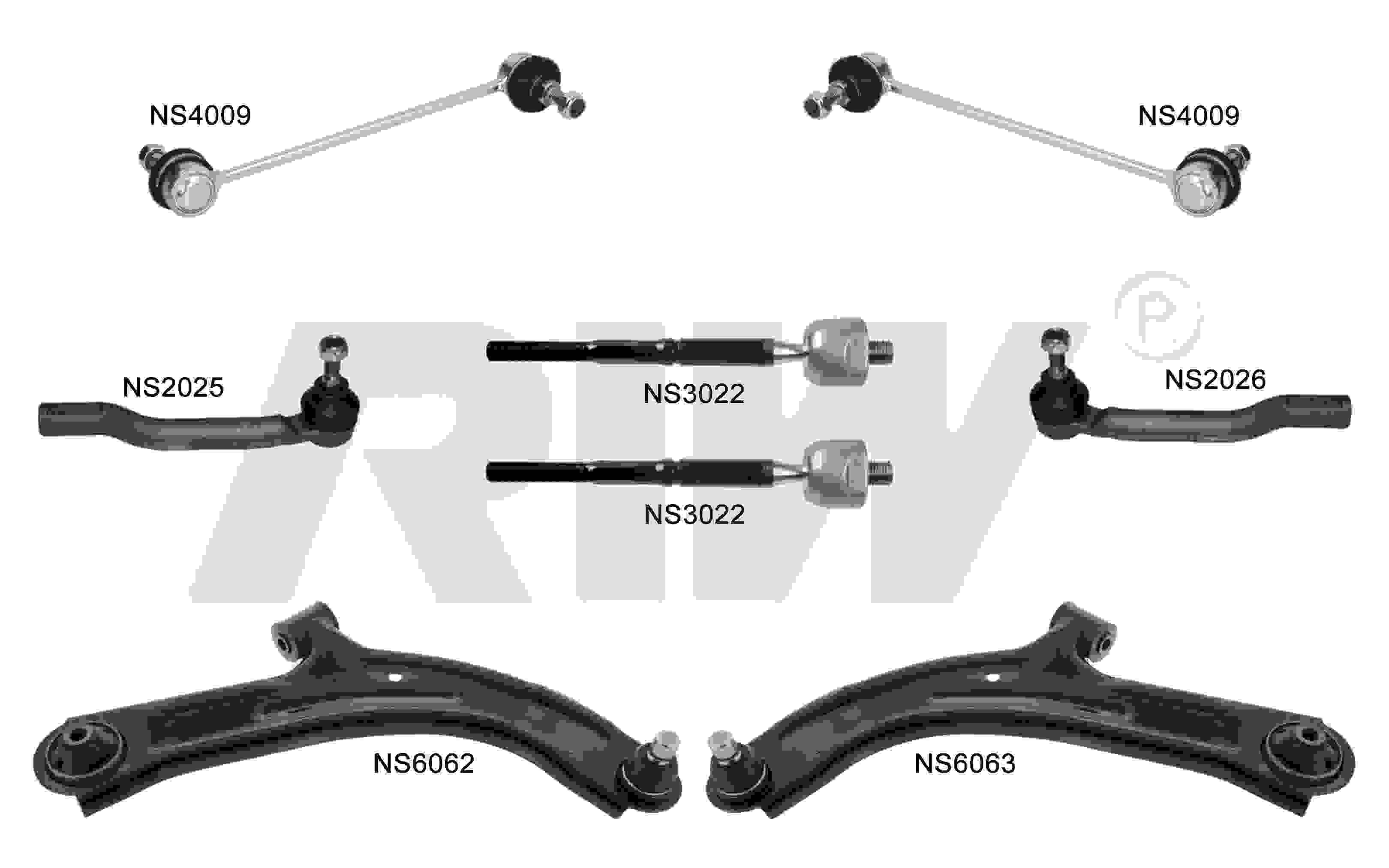 NISSAN TIIDA (HATCHBACK C11X) 2007 - 2015 Kit De Suspensión y Direccion