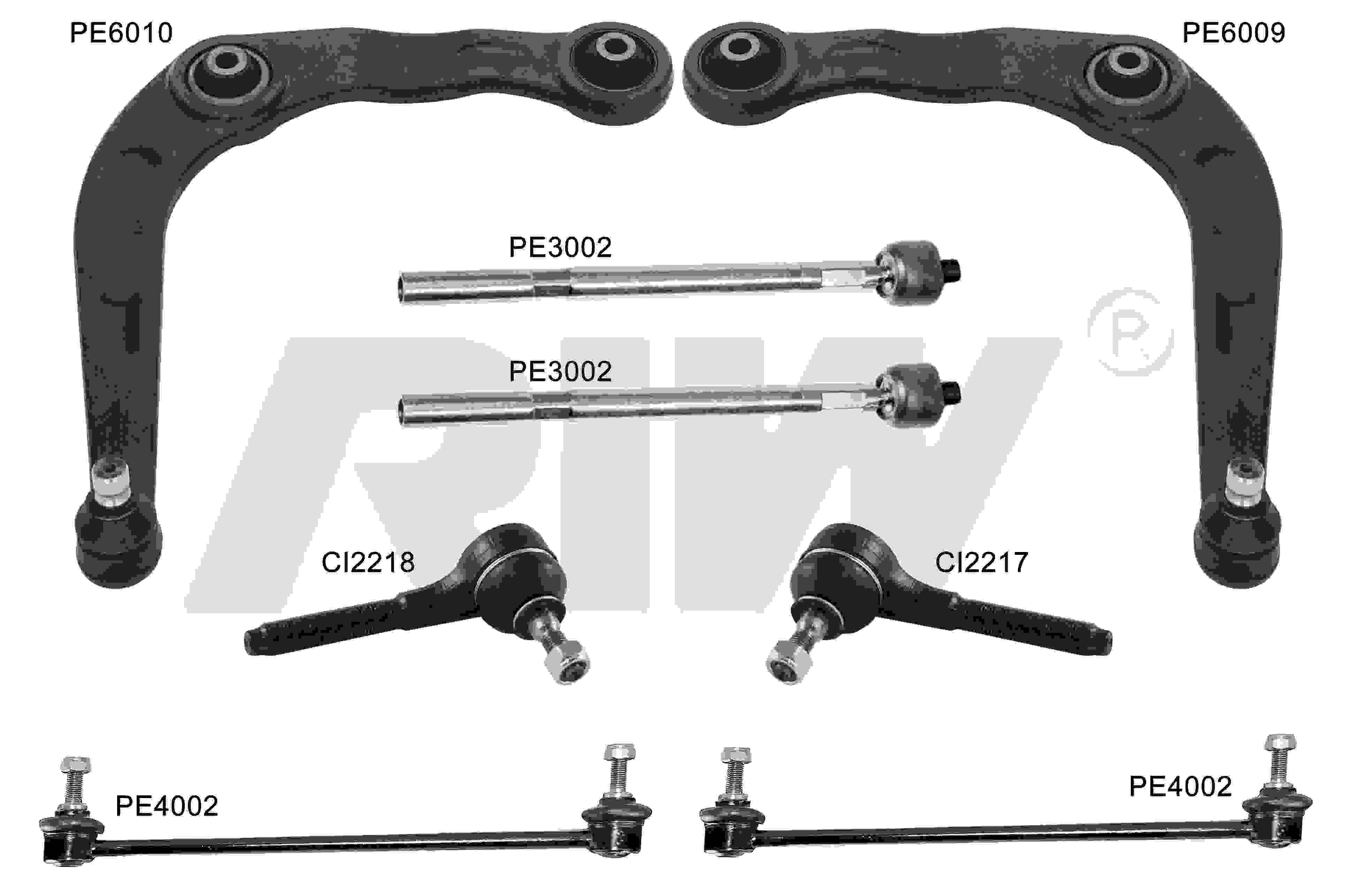 PEUGEOT 206+ (T3E) 2009 - 2012 Kit De Suspensión y Direccion