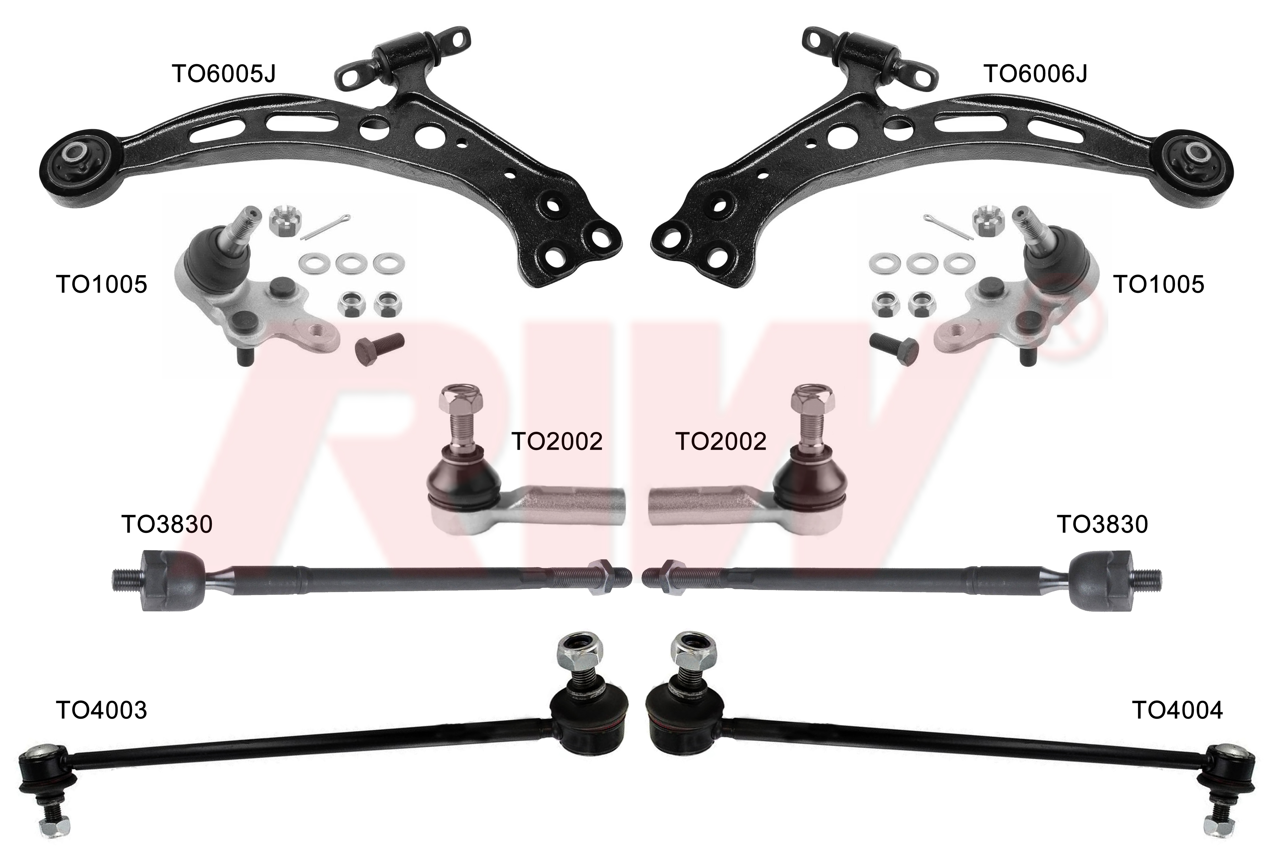 Details about   New 10p Complete Front Suspension Kit for Toyota Camry Lexus ES300 